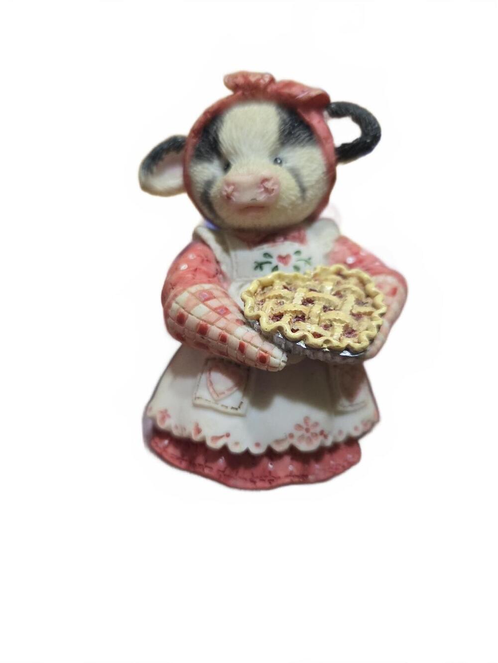 Enesco 1994 Mary Rhyner 'You're My Sweetie Pie' Cow Figurine